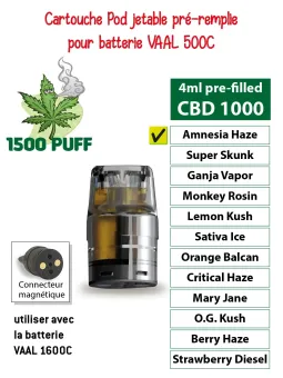 capsule préremplie jetable 4ml cannabis cbd 1000 amnesiashop.fr